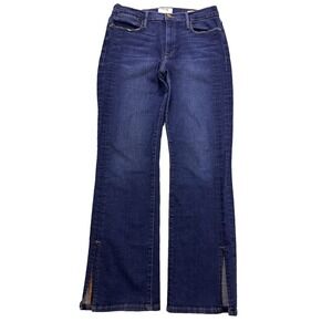 Frame Jeans Women 29x29 Blue Le High Straight Split Hem‎ Whiskered Denim USA
